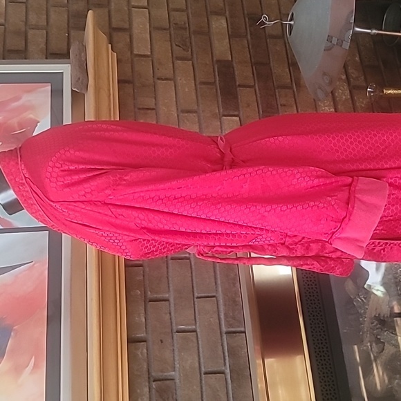 Victorias Secret red robe terry cloth inner lining satin look outer shell size M - Picture 9 of 16